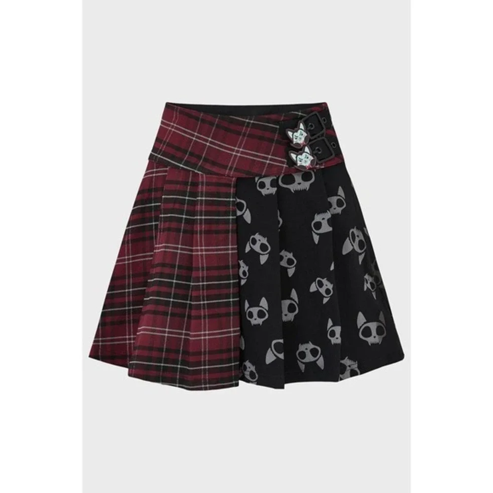 Killstar The vampurr plated mini skirt patchwork grunge